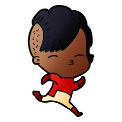 cartoon girl wearing futuristic clothes