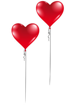 two Heart balloons for Valentine's Day