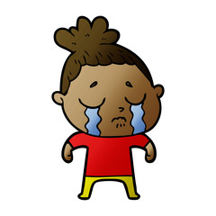 cartoon crying woman