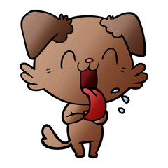 cartoon panting dog