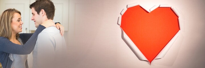 Couple with valentine's love transition heart