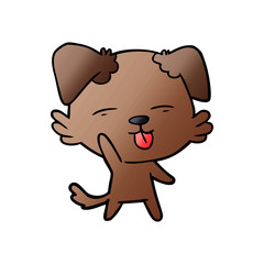 cartoon dog sticking out tongue