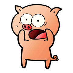 cartoon pig shouting