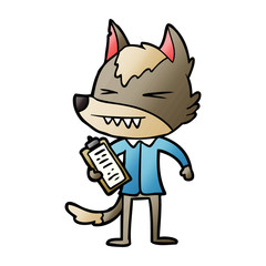 angry wolf cartoon