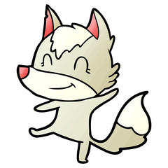 friendly cartoon wolf