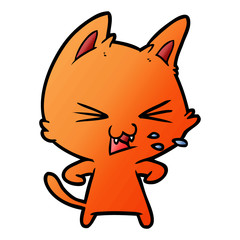 cartoon cat hissing