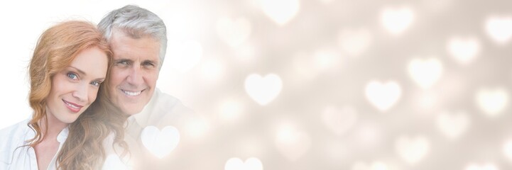 Couple with valentine's love transition hearts