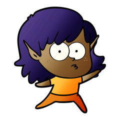 cartoon elf girl staring