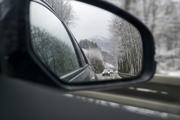 Rear car mirror. Slovakia