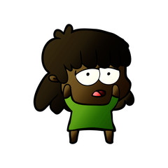 cartoon tired woman