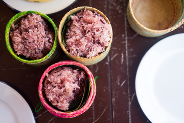 Cooked sticky rice-berry