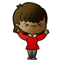 annoyed cartoon girl