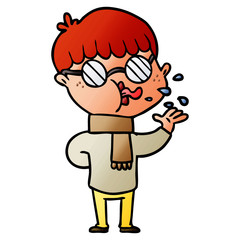 cartoon boy wearing spectacles