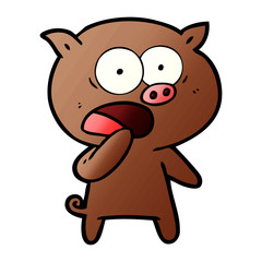 shocked pig cartoon