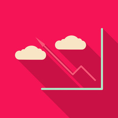 Schedule chart with clouds on table vector. Economic visualization information, business report graph illustration