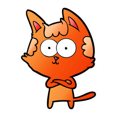 happy cartoon cat