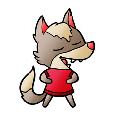 cartoon wolf laughing