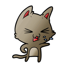 cartoon cat hissing
