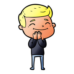 happy cartoon man