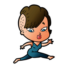 cartoon surprised girl