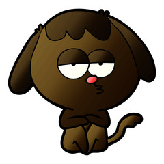 cartoon bored dog