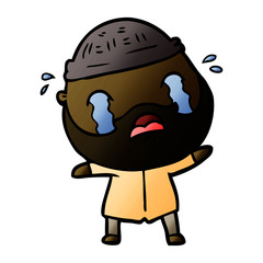 cartoon bearded man crying