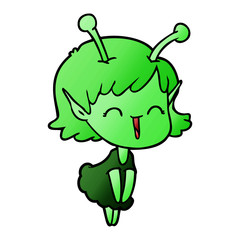 cartoon alien girl laughing