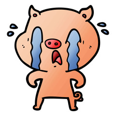crying pig cartoon