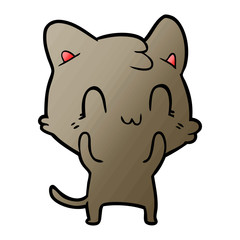 cartoon happy cat