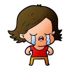 cartoon girl crying