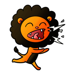 Obraz premium cartoon running lion