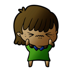 annoyed cartoon girl