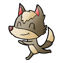 Fototapeta premium friendly cartoon wolf running