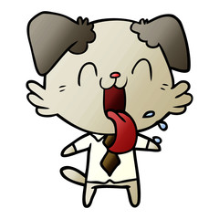 cartoon panting dog