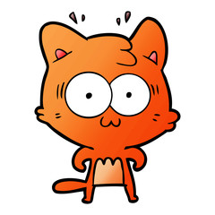 Obraz na płótnie Canvas cartoon surprised cat