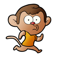 Obraz premium cartoon hooting monkey