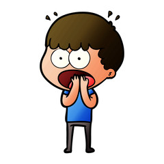 cartoon shocked man