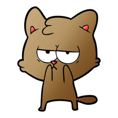 bored cartoon cat