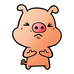 cartoon angry pig