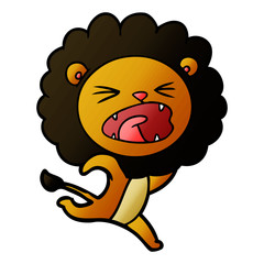 cartoon running lion