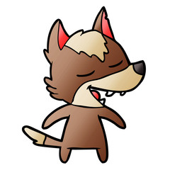 cartoon wolf laughing