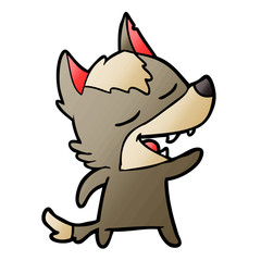 cartoon wolf laughing