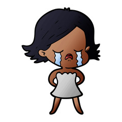 cartoon girl crying