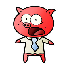cartoon pig shouting