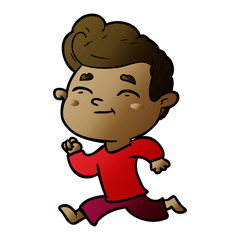 Obraz premium running cartoon man