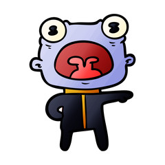 cartoon weird alien communicating