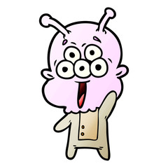 happy cartoon alien