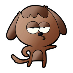 cartoon bored dog