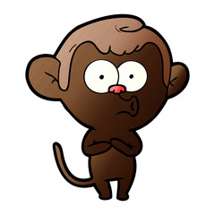 Obraz premium cartoon hooting monkey