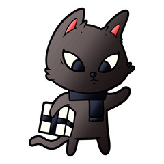 confused cartoon cat